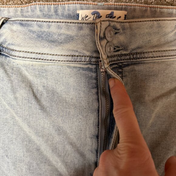 We The Free Crvy Flared Leg Jeans Womens 34 Light Blue Cotton Stretch Frayed Hem - Picture 3 of 16